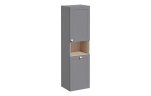 VitrA Root Classic 40cm 2 Door Semi-Tall Unit w/Laundry Basket (RH Hinge) - Matt Grey